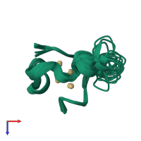 PDB entry 2fj4 coloured by chain, ensemble of 20 models, top view.