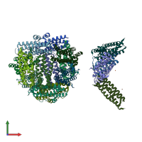 PDB entry 2fjc coloured by chain, front view.
