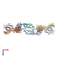 PDB entry 2fjg coloured by chain, top view.