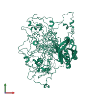 PDB entry 2fjl coloured by chain, ensemble of 15 models, front view.