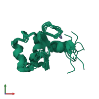 PDB entry 2fk4 coloured by chain, ensemble of 10 models, front view.