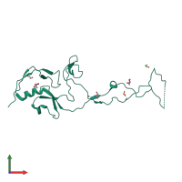 PDB entry 2fkk coloured by chain, front view.