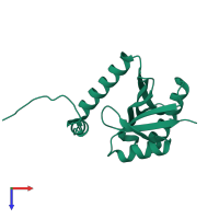 PDB entry 2fl4 coloured by chain, top view.