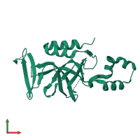 PDB entry 2fl7 coloured by chain, front view.