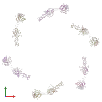 PDB entry 2fl9 coloured by chain, front view.