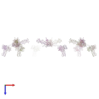 PDB entry 2fl9 coloured by chain, top view.