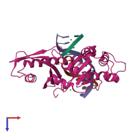 PDB entry 2flc coloured by chain, top view.