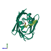 PDB entry 2flj coloured by chain, ensemble of 25 models, side view.