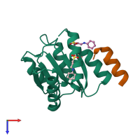 PDB entry 2flk coloured by chain, top view.