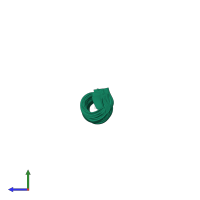 PDB entry 2fly coloured by chain, ensemble of 20 models, side view.