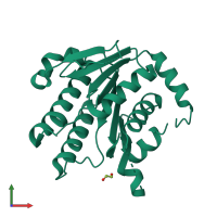 PDB entry 2fmu coloured by chain, front view.