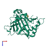 PDB entry 2fmz coloured by chain, top view.