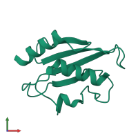 PDB entry 2fo3 coloured by chain, front view.