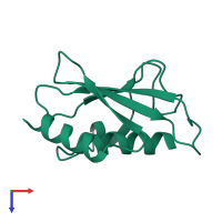 PDB entry 2fo3 coloured by chain, top view.