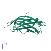 PDB entry 2foj coloured by chain, top view.
