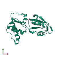 PDB entry 2fph coloured by chain, front view.