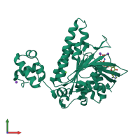 PDB entry 2fpm coloured by chain, front view.