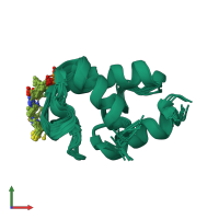PDB entry 2fq0 coloured by chain, ensemble of 20 models, front view.