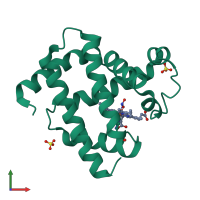 PDB entry 2frf coloured by chain, front view.