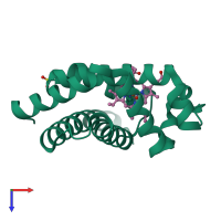 PDB entry 2frk coloured by chain, top view.