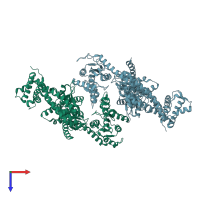 PDB entry 2fsf coloured by chain, top view.