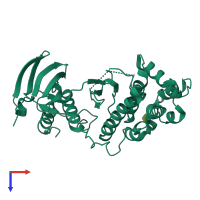 PDB entry 2fsm coloured by chain, top view.