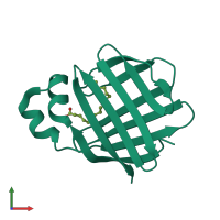 PDB entry 2ftb coloured by chain, front view.