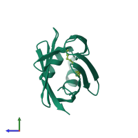 PDB entry 2ftb coloured by chain, side view.