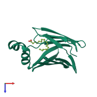 PDB entry 2ftb coloured by chain, top view.