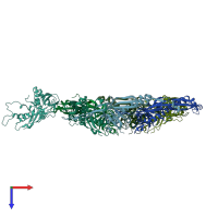 PDB entry 2fte coloured by chain, top view.