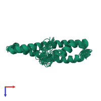 PDB entry 2ftu coloured by chain, ensemble of 20 models, top view.