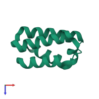 PDB entry 2fu2 coloured by chain, top view.