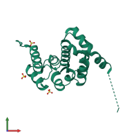 Monomeric assembly 1 of PDB entry 2ful coloured by chemically distinct molecules, front view.