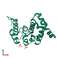 Monomeric assembly 2 of PDB entry 2ful coloured by chemically distinct molecules, front view.