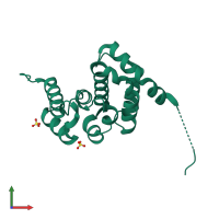 Monomeric assembly 3 of PDB entry 2ful coloured by chemically distinct molecules, front view.