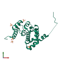 Monomeric assembly 4 of PDB entry 2ful coloured by chemically distinct molecules, front view.