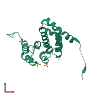 Monomeric assembly 5 of PDB entry 2ful coloured by chemically distinct molecules, front view.