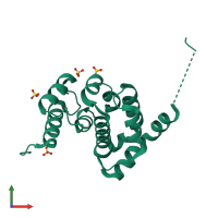 Monomeric assembly 6 of PDB entry 2ful coloured by chemically distinct molecules, front view.