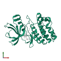 Serine/threonine-protein kinase PknB in PDB entry 2fum, assembly 1, front view.