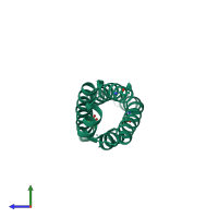 PDB entry 2fup coloured by chain, side view.