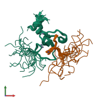 PDB entry 2fuu coloured by chain, ensemble of 20 models, front view.