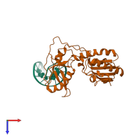 PDB entry 2fvs coloured by chain, top view.