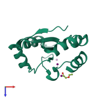 PDB entry 2fwh coloured by chain, top view.