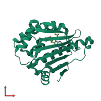 PDB entry 2fwy coloured by chain, front view.