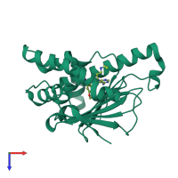 PDB entry 2fwz coloured by chain, top view.
