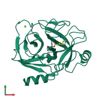 PDB entry 2fx4 coloured by chain, front view.