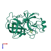PDB entry 2fx6 coloured by chain, top view.