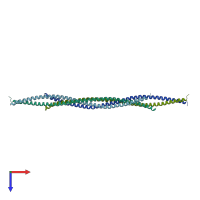 PDB entry 2fxo coloured by chain, top view.