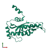 PDB entry 2fxt coloured by chain, front view.