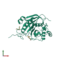 PDB entry 2fy7 coloured by chain, front view.